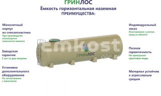 Гринлос Емкость стеклопластиковая 80-3000 горизонтальная наземная - фото 2
